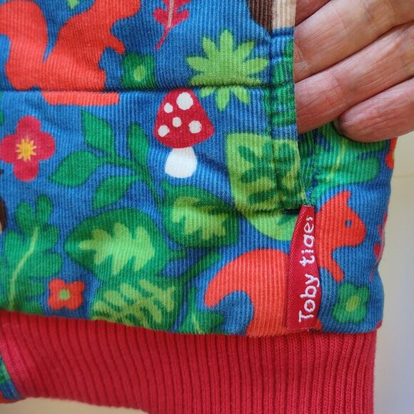 Toby Tiger Reversible Corduroy Vest/Gilet Red Squirrel Retro Kid/Youth 5/6 Yrs - Picture 8 of 10